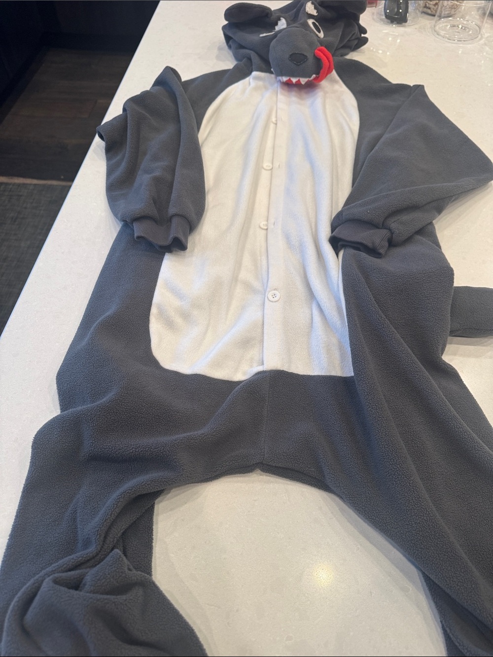 WOLF Gray and White Wolf Hooded Kids Costume big bad wolf!!!